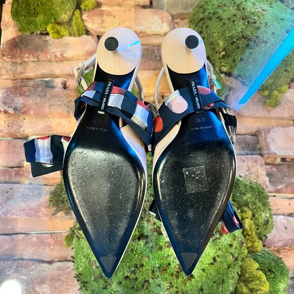 PRADA Nude Patent Pointed Sling Back Pumps SZ 36.5 (6.5 US) - Picture 4 of 9